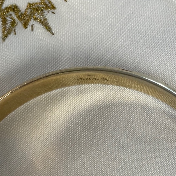 Burkhardt Sterling Silver Bangle Floral Engraved Vintage - Picture 4 of 5